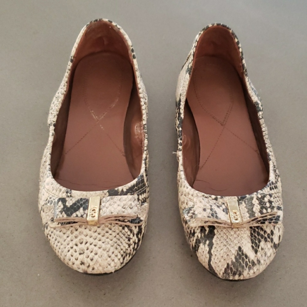 Cole Haan Snakeskin Ballerina Slippers